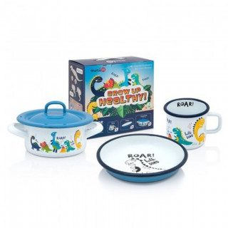 Metalac set dinosaurus (plitka šerpa,tanjir,lonče)