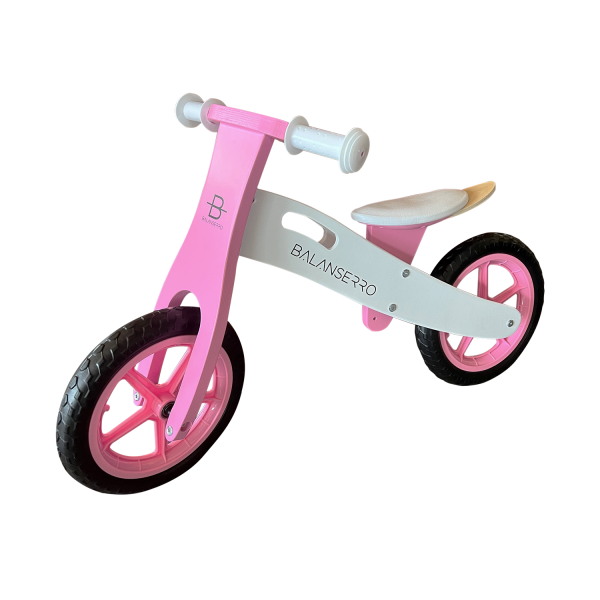 Balanserro drveni balance bike roze