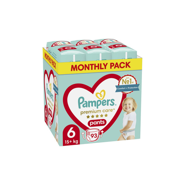 Pampers pants pelene monthly 6 prem. 15+kg 93kom