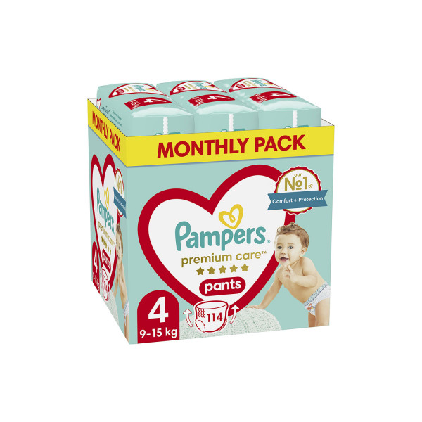 Pampers pants pelene monthly 4 prem. 9-15kg 114kom