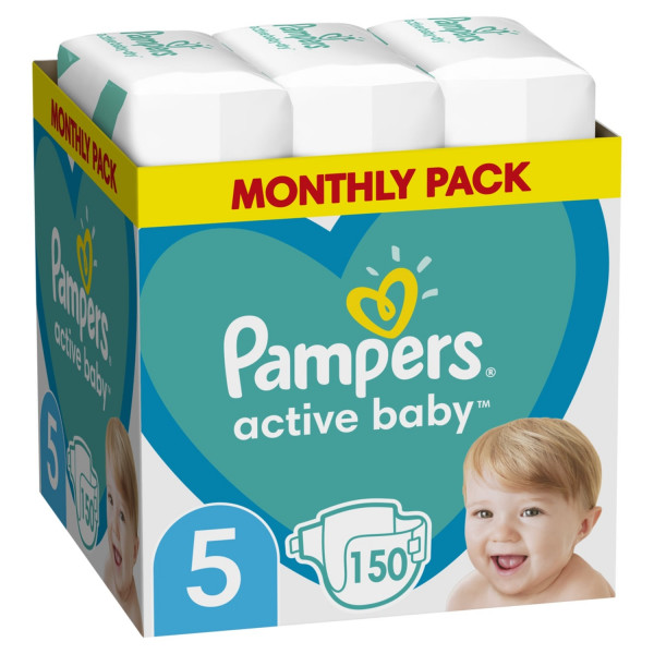 Pampers pelene active baby monthlyS5 11-16kg150kom