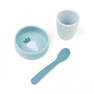 Done By Deer silikonski set  za jelo First Meal, Blue