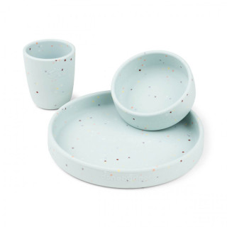 Done By Deer silikonski set  za jelo Confetti, Blue