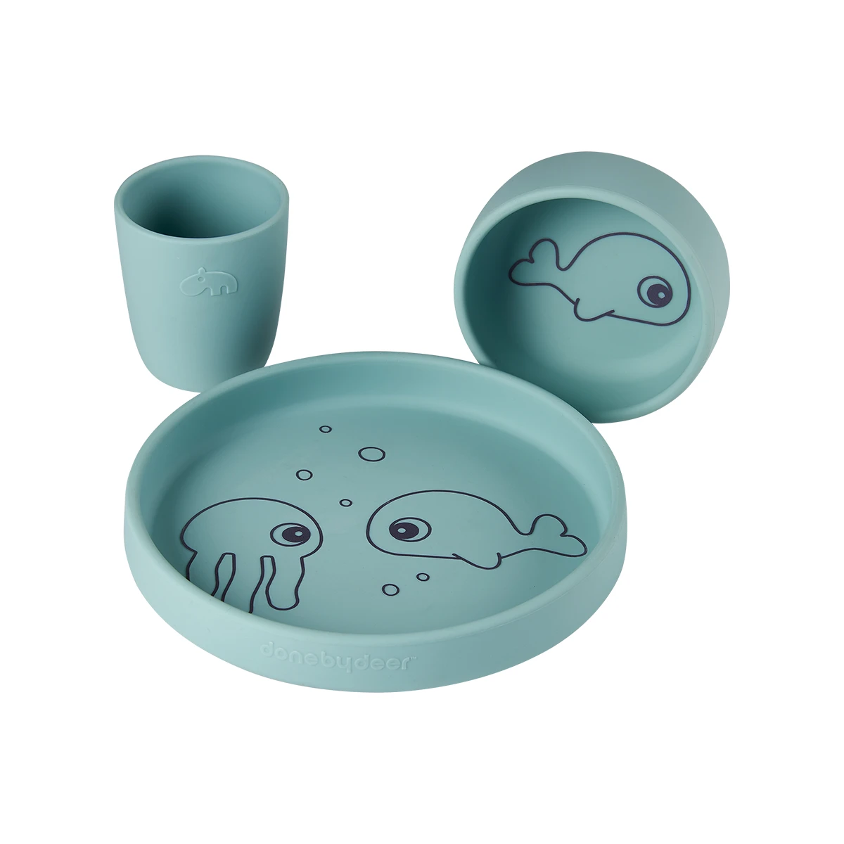 Done by Deer set za jelo silikonski plavo sea friends