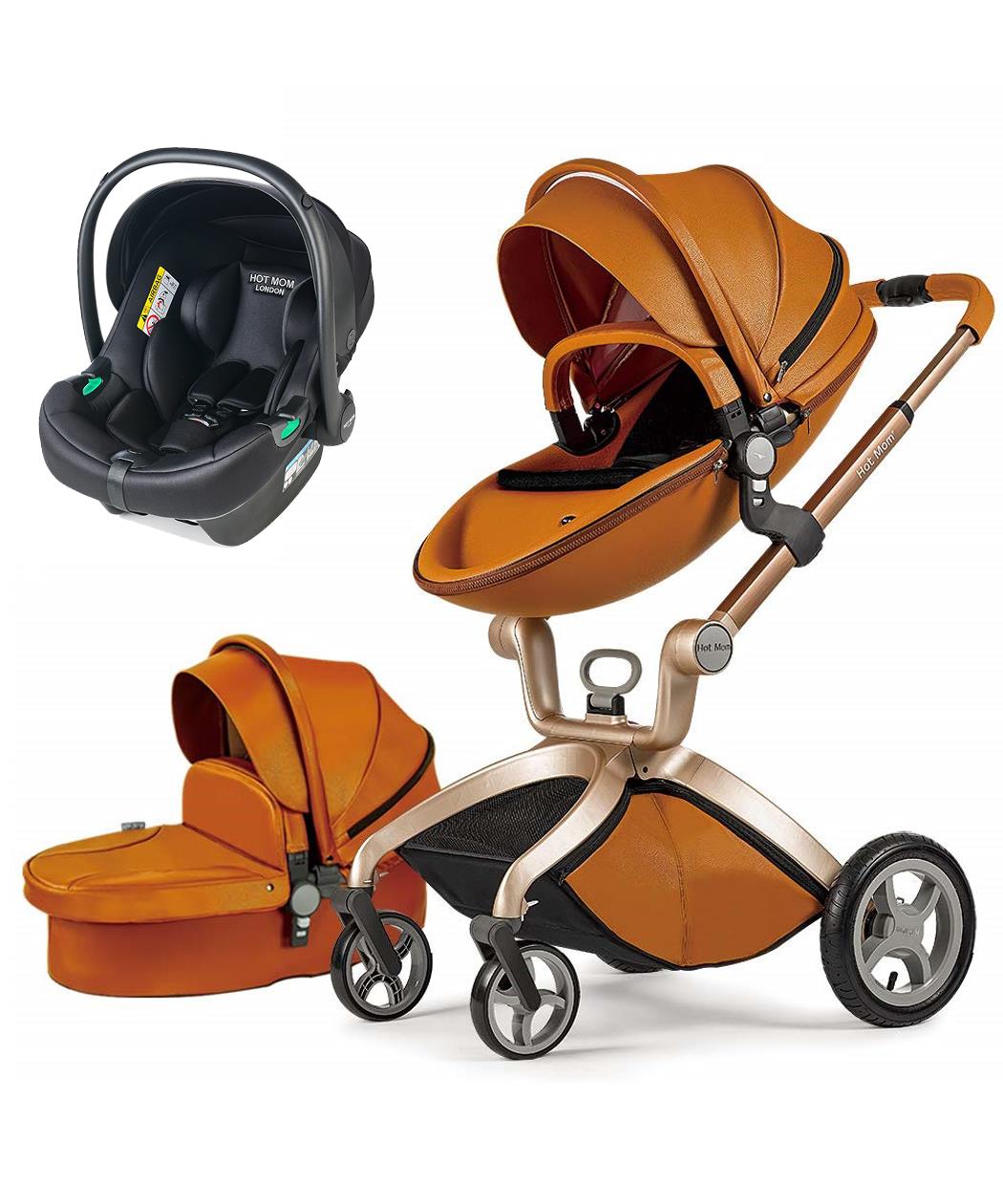 Hot Mom kolica za bebe 3 u 1 Brown