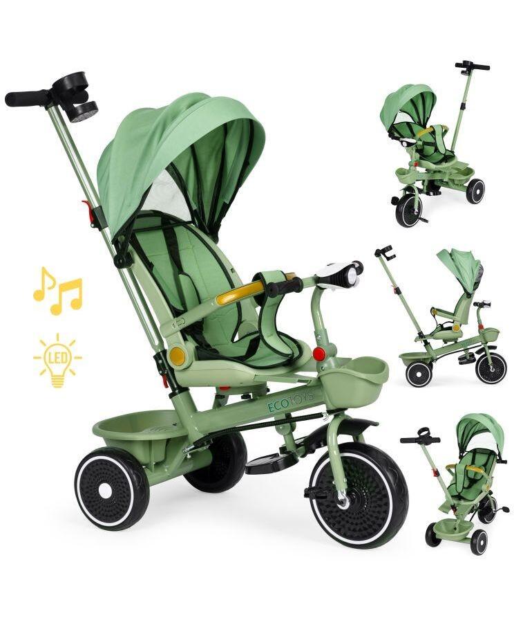 ECOTOYS 2u1 tricikl sa rotirajućim sedištem WQL-066-18 Green