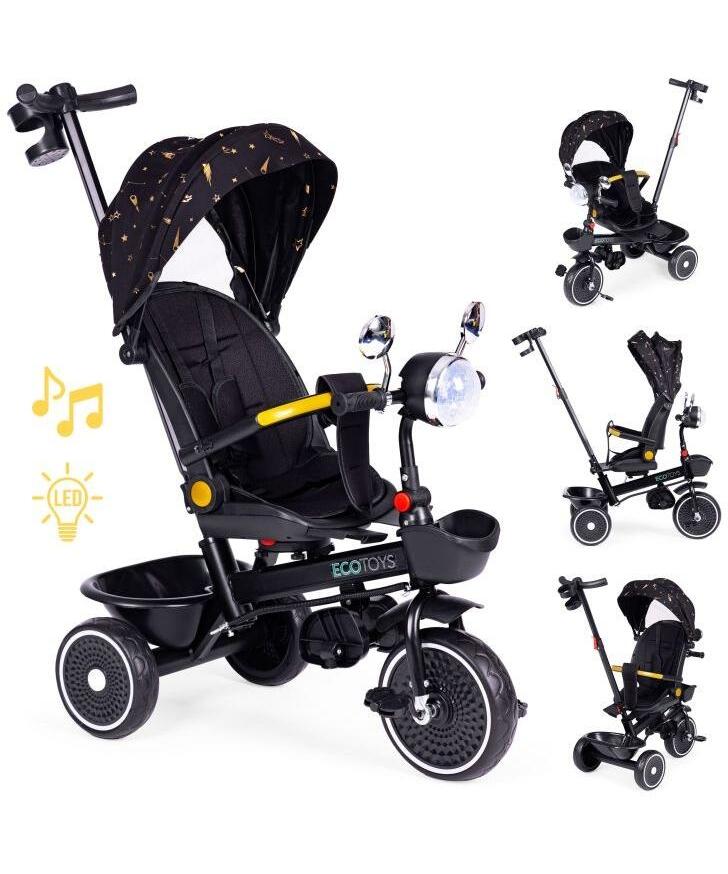 ECOTOYS 2u1 tricikl sa rotirajućim sedištem WQL-186 Black