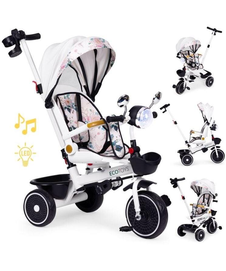 ECOTOYS 2u1 tricikl sa rotirajućim sedištem WQL-186 White