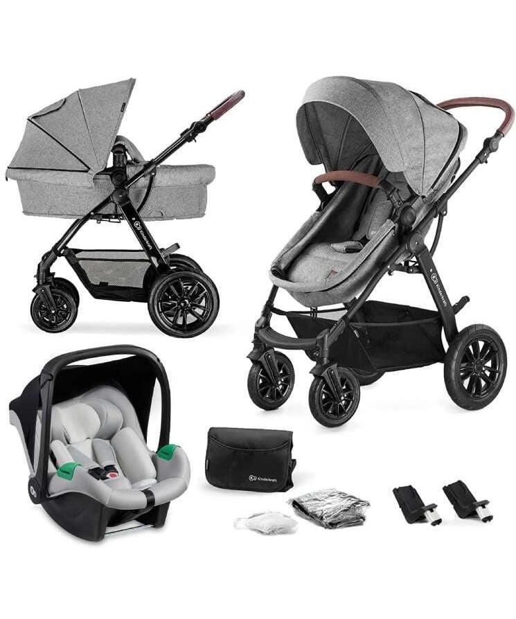 Kinderkraft Moov kolica za bebe set 3 u 1 Mink Pro Grey Melange