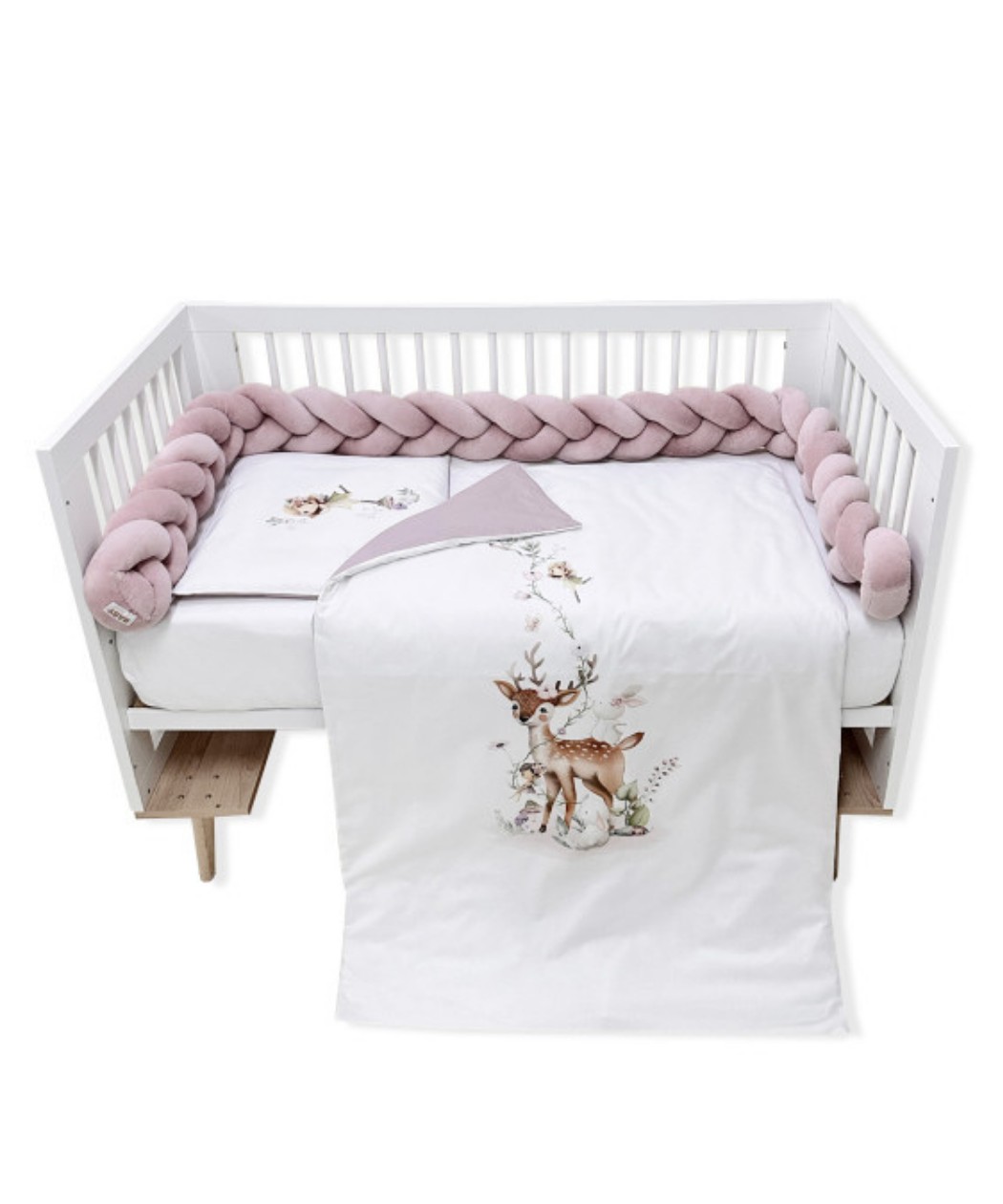 Textil komplet posteljina za krevetac za bebe Bambi Roze - 120x60 cm