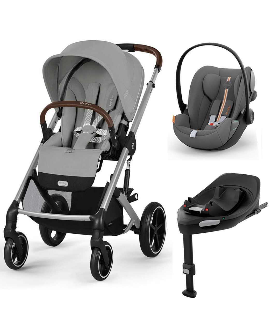 Cybex Balios S Lux kolica 3 u 1 sa auto sedištem i G Isofix Bazom - Stone&Lava Grey
