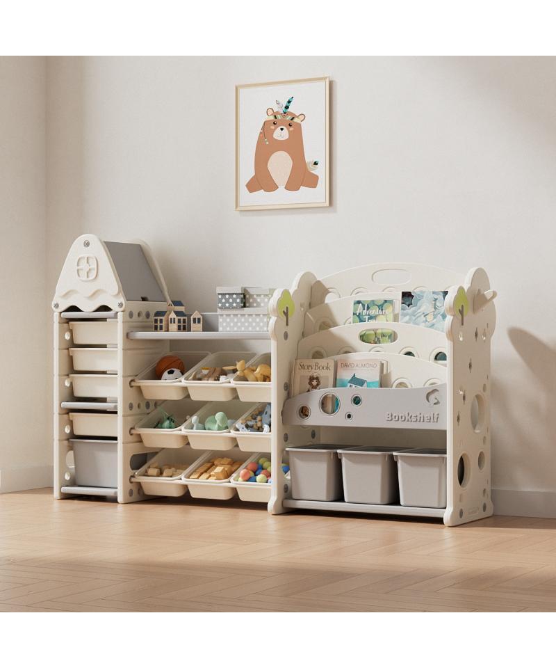 Feelkids sistem za odlaganje igračaka i knjiga Drvce Kombo Beli