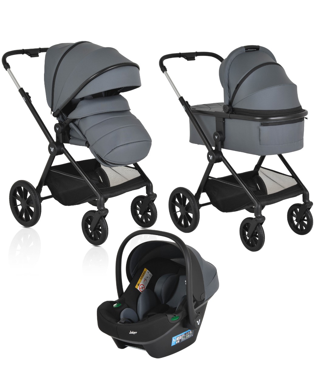 Moni Joker kolica za bebe 3 u 1 – Mineral Grey