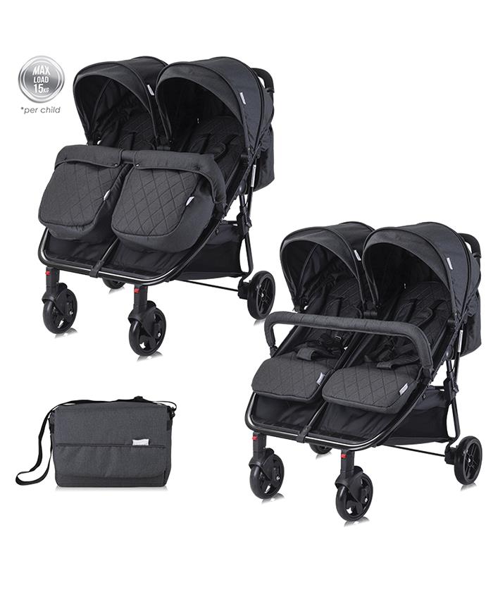 Lorelli Bertoni Kolica za blizance Duo - Black