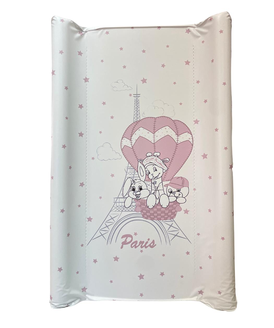 Tri drugara u Parizu tvrda podloga za presvlačenje bebe 78x50 cm -  Puder roze