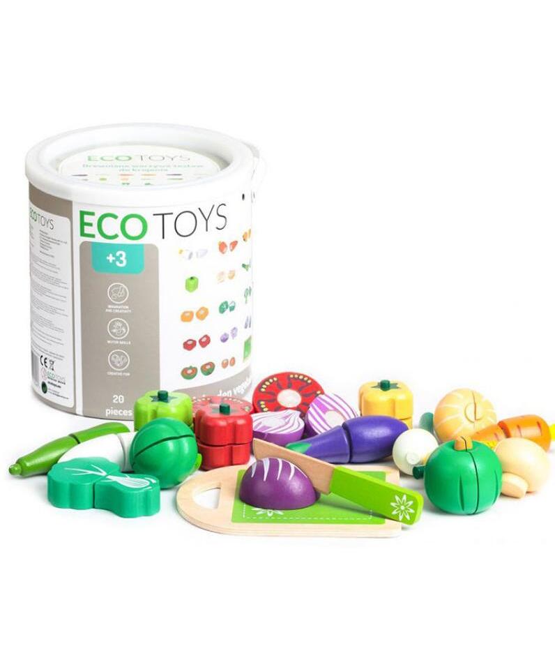 ECOTOYS drveni set povrće 20 elemenata igračka za decu
