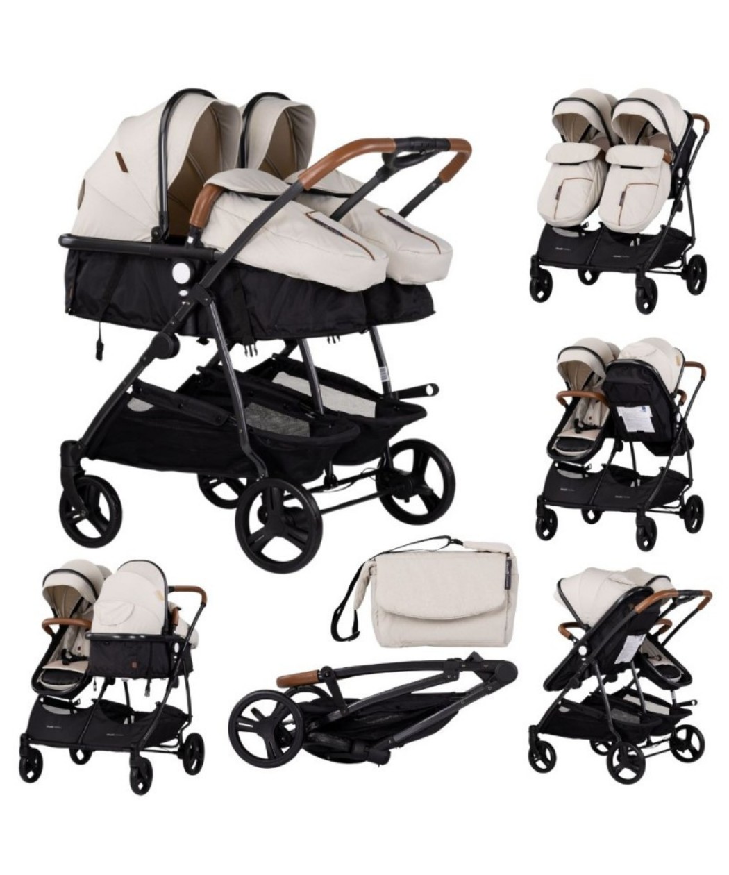 Chipolino Duo Smart kombinovana kolica za blizance Biscotta