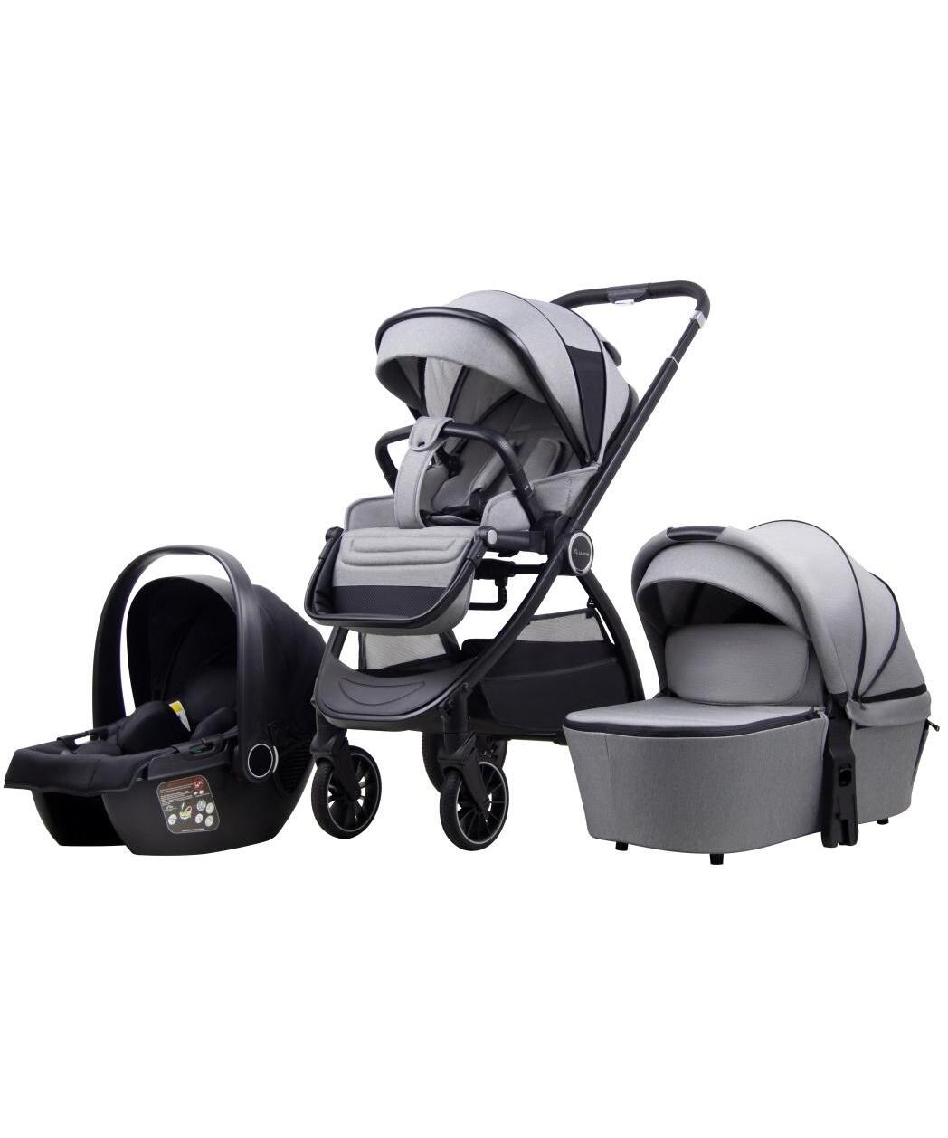 LA MAMA Trio kolica za bebe 3u1 Grey