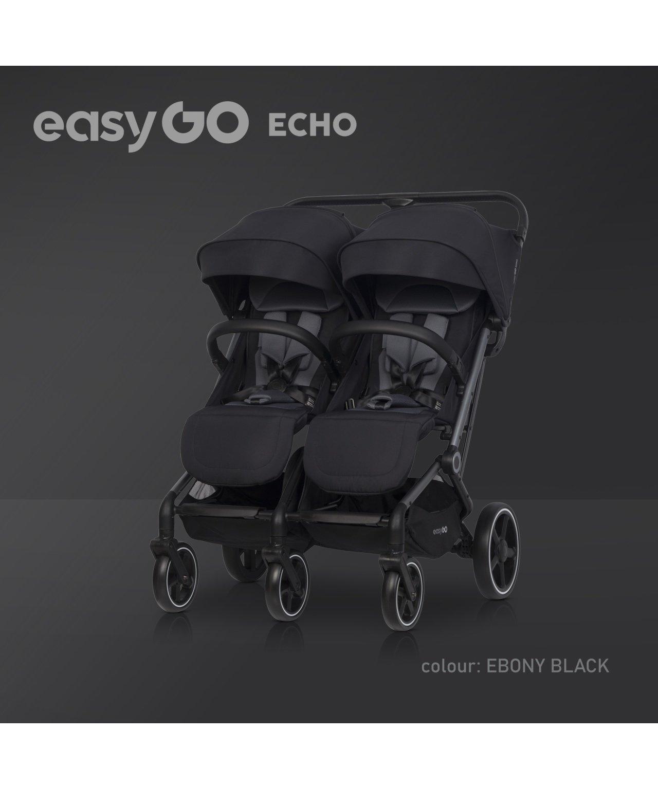 Eurocart Easy Go Echo kolica za blizance Ebony Black