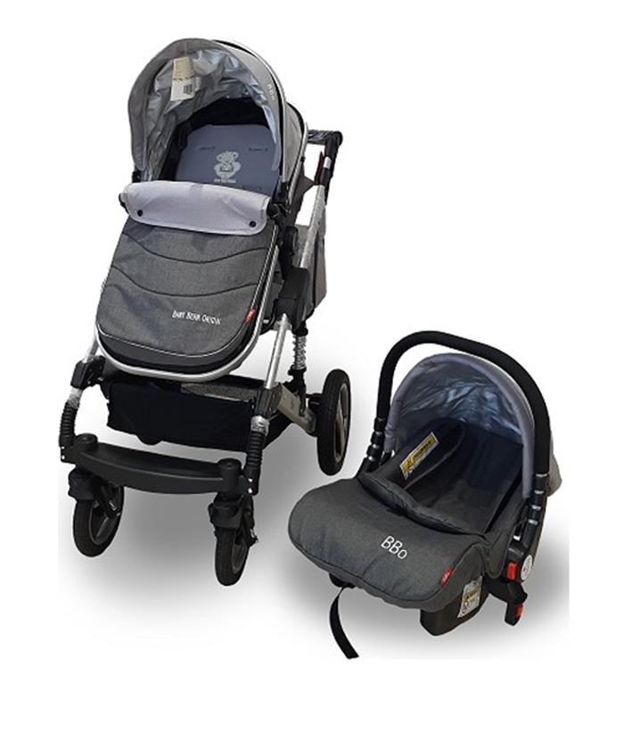 BBO Matrix kolica za bebe sa auto sedištem 0-13 kg siva