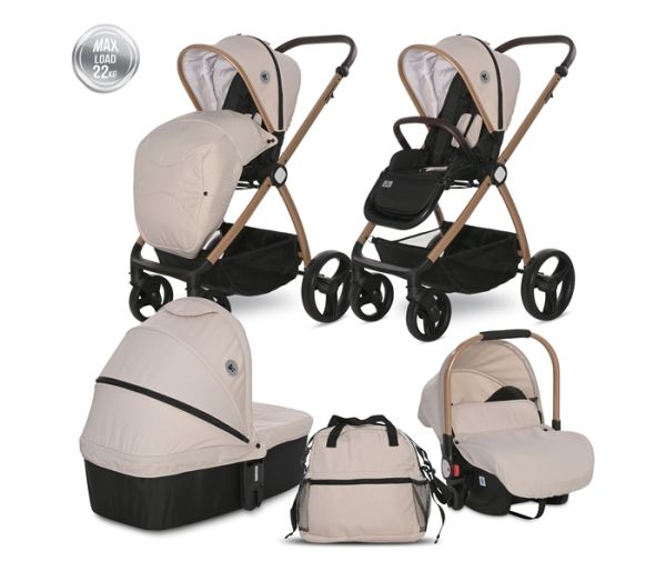 Lorelli kolica za bebe 3u1 Infinity Beige Sand